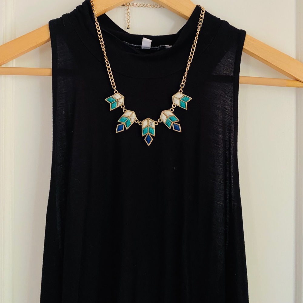 Gold Leaf Boho Statement Necklace